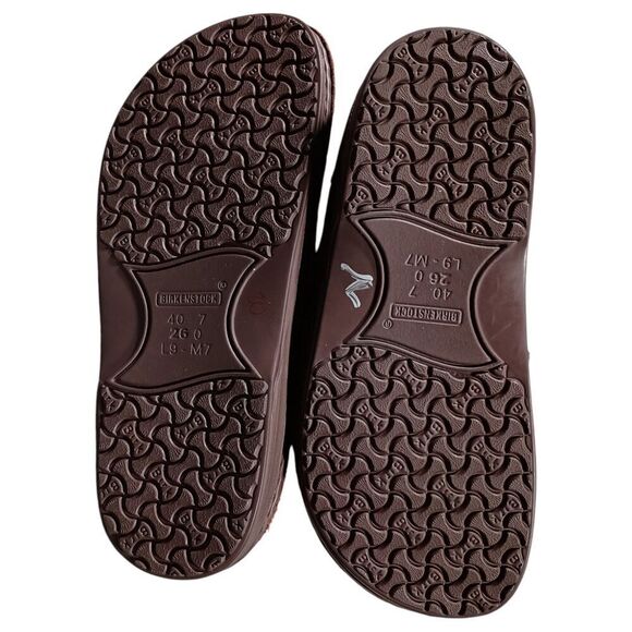 Birkenstock Nashville Loafers Clogs Mens 7 Womens 9 Brown Nubuck Leather